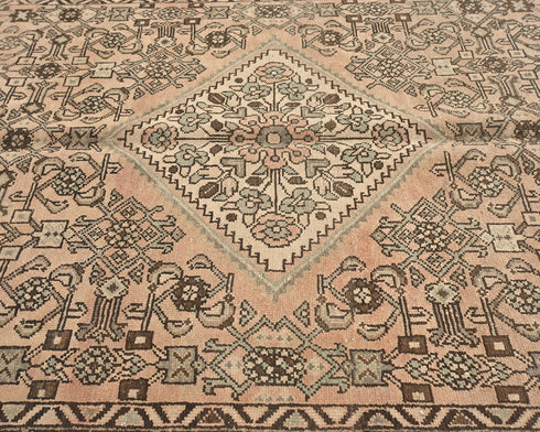 5x10 Vintage Brown Persian Style Hand Knotted Low Pile Wool Area Rug